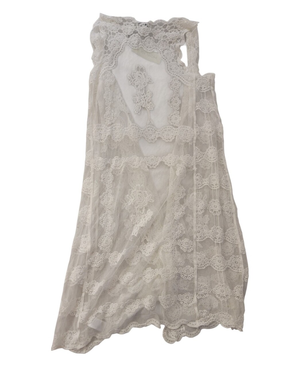 NWT Rachel Zoe Boho White Lace Crochet Duster Vest - Women's One Size - Picture 6 of 10